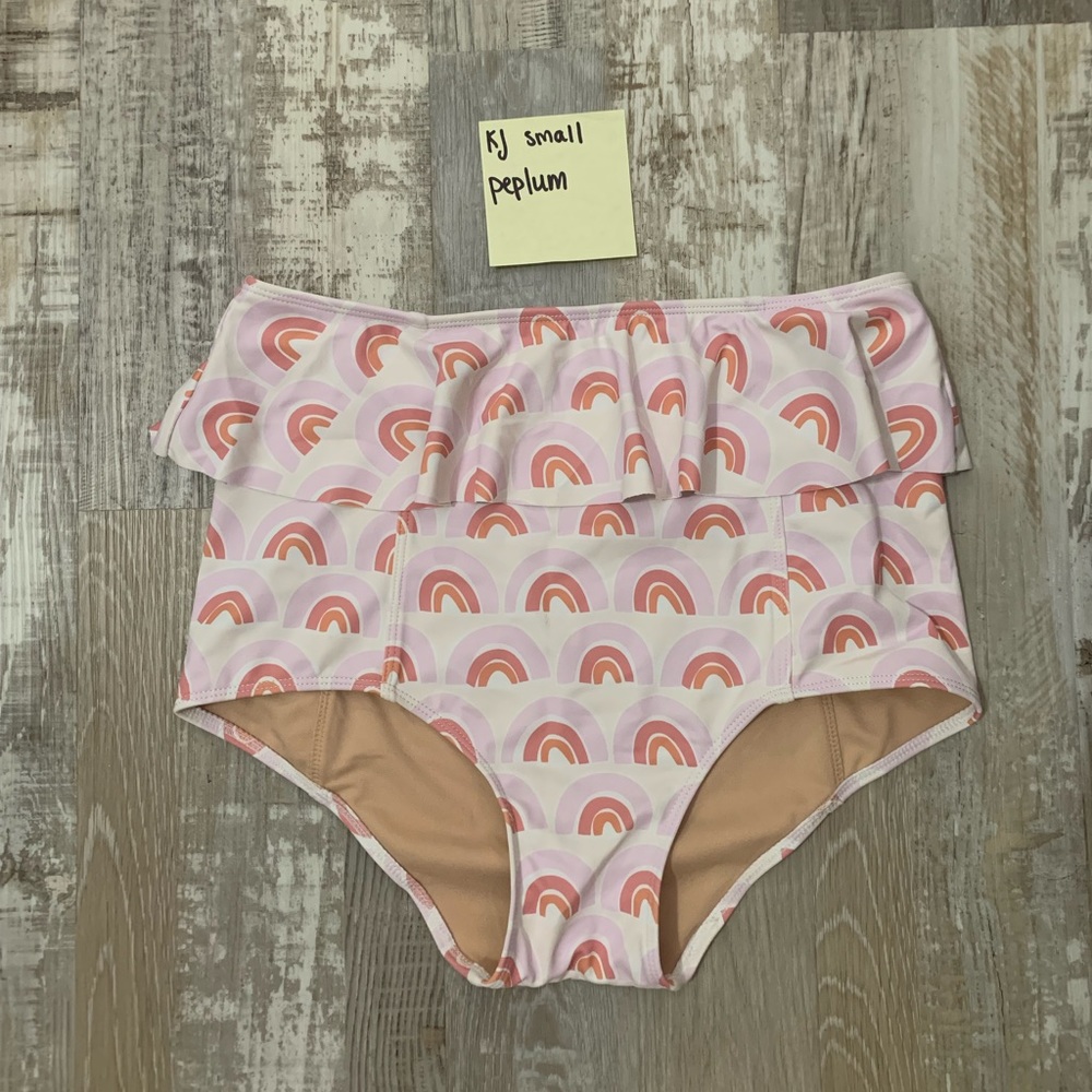 Kortni Jeane rainbows peplum swimsuit bottoms!